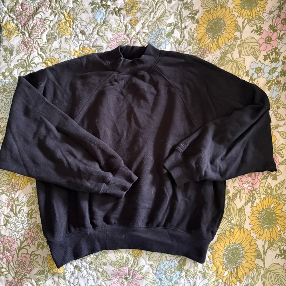 PINK Black Mock Neck Sweatshirt